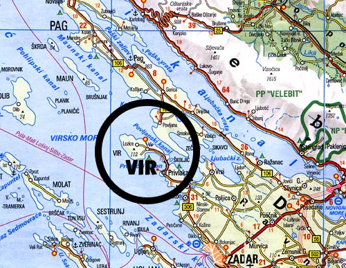 karta hrvatske otok ugljan Položaj otoka Vira   Otok Vir karta hrvatske otok ugljan